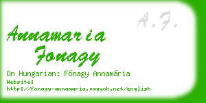 annamaria fonagy business card
