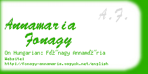 annamaria fonagy business card